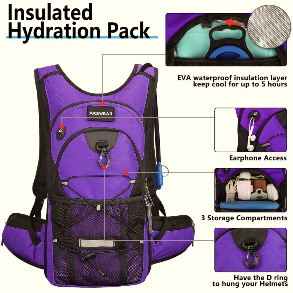 Purple Insulated Hydration Backpack